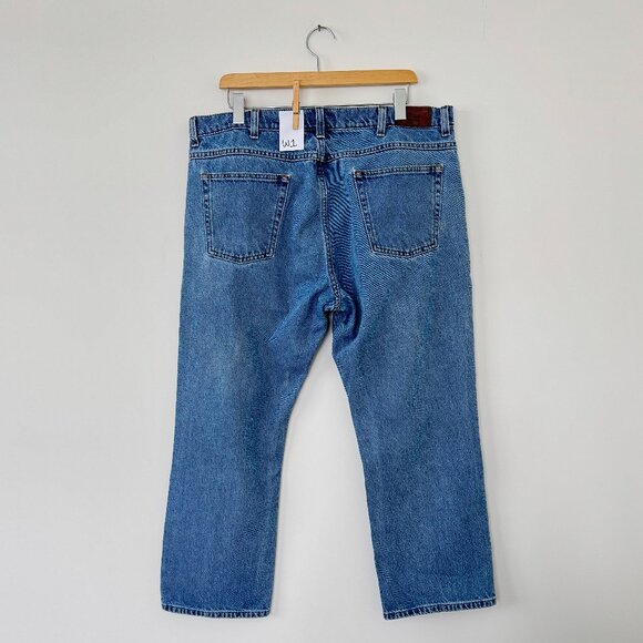 3 PAIR LOT- LL BEAN Men's 38x28 Medium Blue Jeans - WORK PANTS - Picture 3 of 13